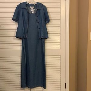 Vintage Jessica Howard Denim Sleeveless Dress Set